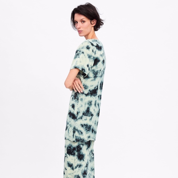 Zara Tie Dye Blouse Long Shirt Flowy blouse - Picture 3 of 9